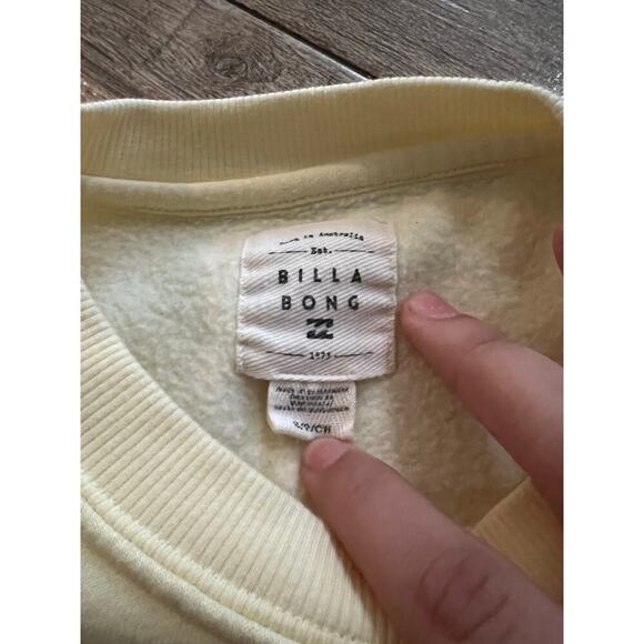 Billabong Women's Pale Yellow Tropic Shore Fleece Sweatshirt Size Small - Picture 5 of 7